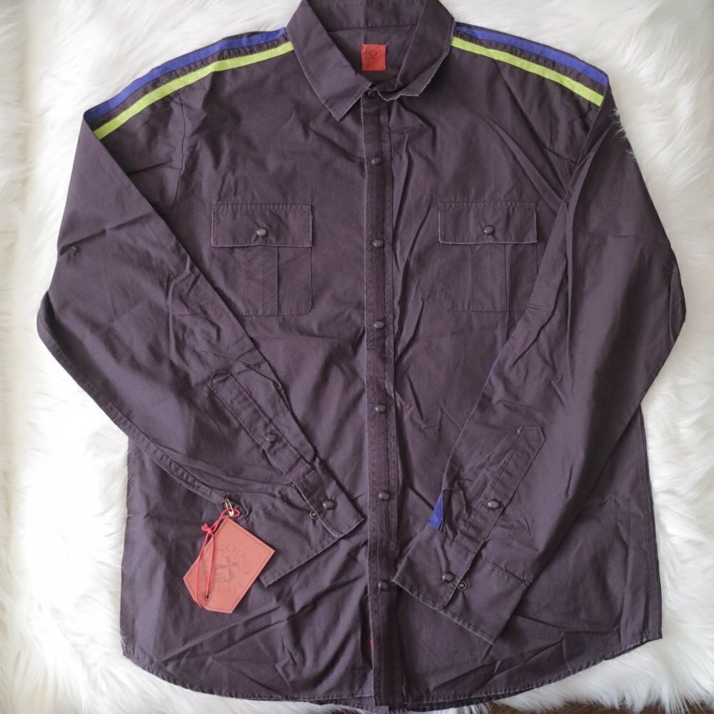 NEW Huyton Union Men Long Sleeve Button Up Shirt  Soot Color Size XL